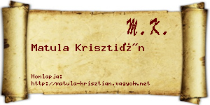 Matula Krisztián névjegykártya