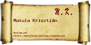 Matula Krisztián névjegykártya